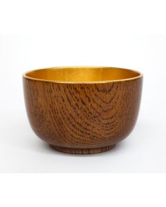 Nara Oak - Japanese Wood Gold Leaf Lacquered Sake Cup