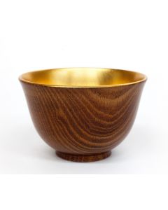 Buna Ash - Japanese Wood Gold Leaf Lacquered Sake Cup