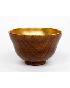Sakura Cherry - Japanese Wood Gold Leaf Lacquered Sake Cup